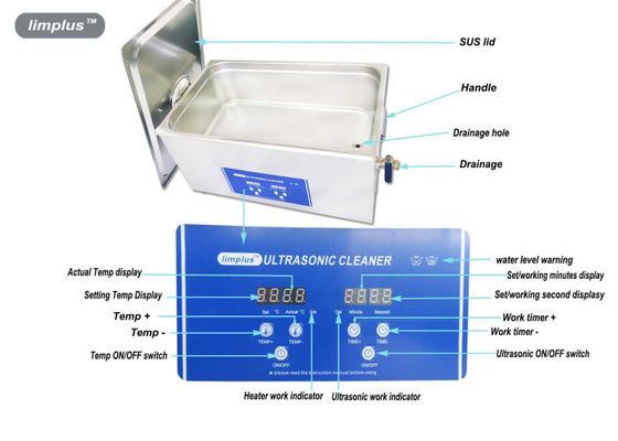 Limplus Bike Injector Table Top Ultradźwiękowe urządzenie do czyszczenia z nagrzewnicą, 10l Digital Ultrasonic Cleaner 200w