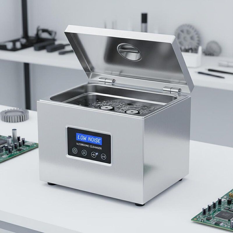 Niskopoziomowy stołowy myjka ultradźwiękowy ze zbiornikiem ze stali nierdzewnej, przeznaczony do czyszczenia w różnych gałęziach przemysłu